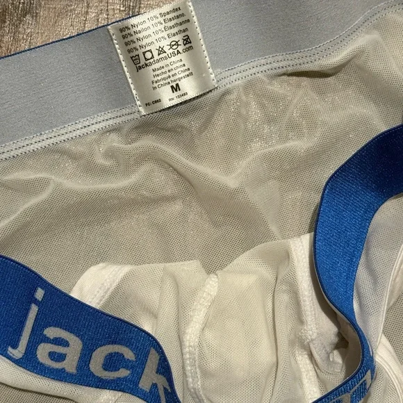 Jack Adams White Mesh Briefs - Picture 3 of 4